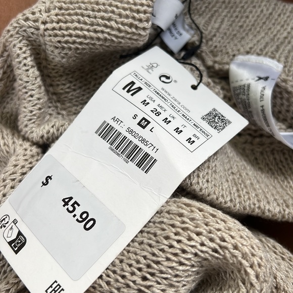 NWT ZARA STRAIGHT LEG LINEN BLEND KNIT PANTS M - Picture 3 of 6